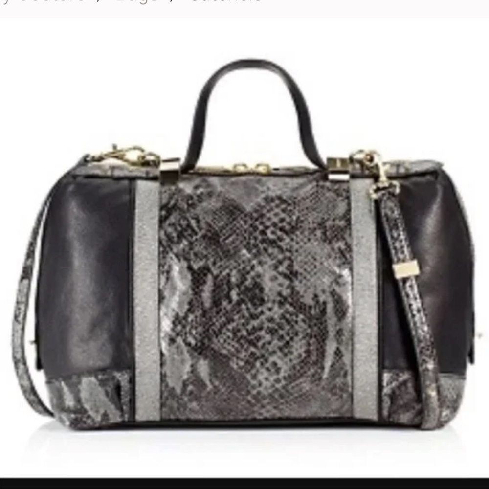 Juicy Couture BOUTIQUE Hansen Wild Ones Large Leather Tote Black NWT